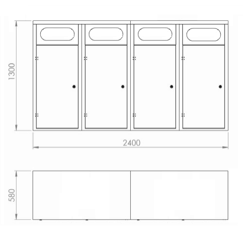 Copri contenitore 087 x 240 lt quadruplo