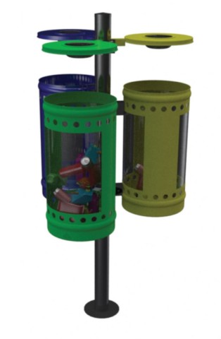 Cestino per la raccolta dei rifiuti anti bomba modello Libertino 636/AT ELUX