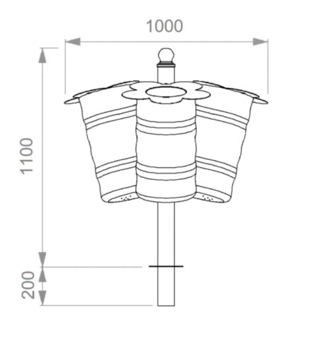 Disegno tecnico cestino Formia