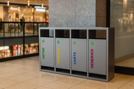 Cestino stradale 70 litri modello Cosenza 666/CP con posacenere ELUX