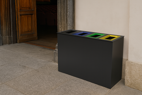 Cestino stradale raccolta differenziata modello Courmayeur 698/4C ELUX