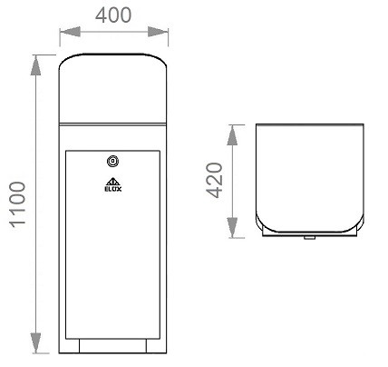 Disegno tecnico cestino Venezia