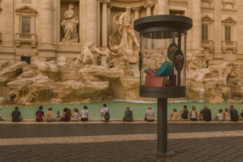 Cestino per la raccolta dei rifiuti anti bomba modello Aprilia 4011/AT ELUX