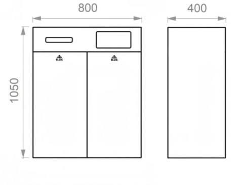 disegno tencico Cestino stradale raccolta differenziata modello Coffee 638/2C ELUX