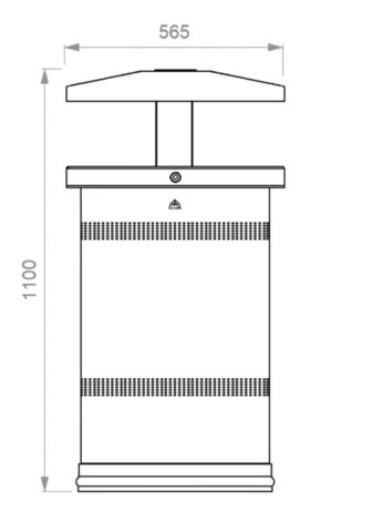 Cestino per la raccolta dei rifiuti anti bomba modello Tris 640AT