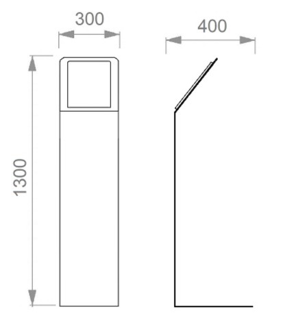 Disegno tecnico leggio Stradale Modello Aspen 155 ELUX
