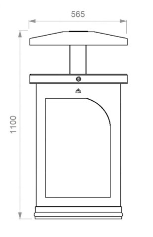 Disegno tecnico cestino Tris AT
