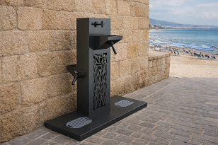 Fontana stradale in acciaio inox