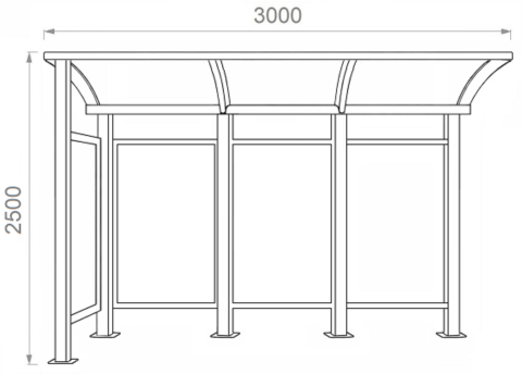 Dettagli Tecnici Pensilina attesa autobus modello Nordica