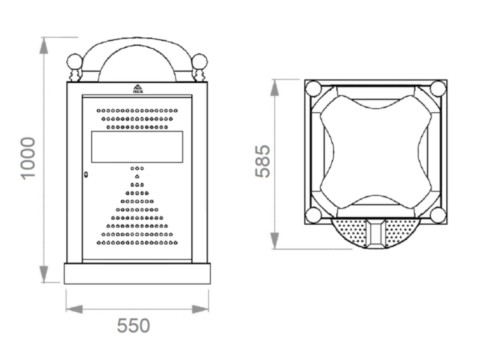 Cestino anti bomba modello Trentino 612AT ELUX